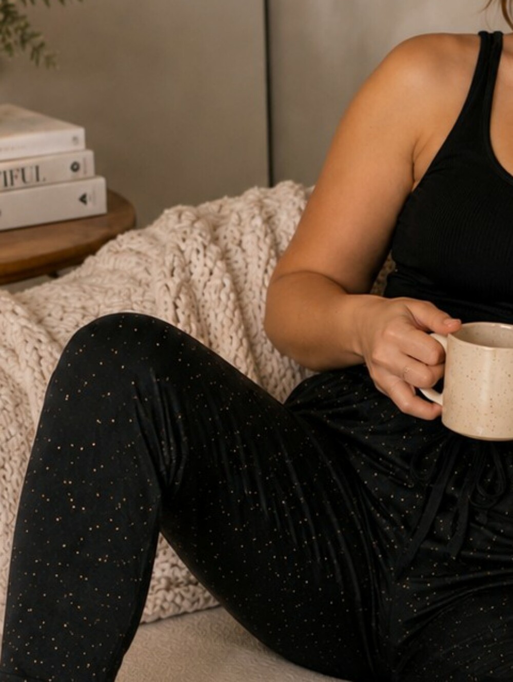 Soma Cool Nights Ankle Pants Black Gold Specks 🖤 RET $54- - Picture 2 of 7